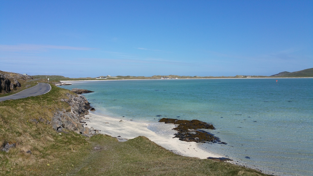 Barra airport with the tide in