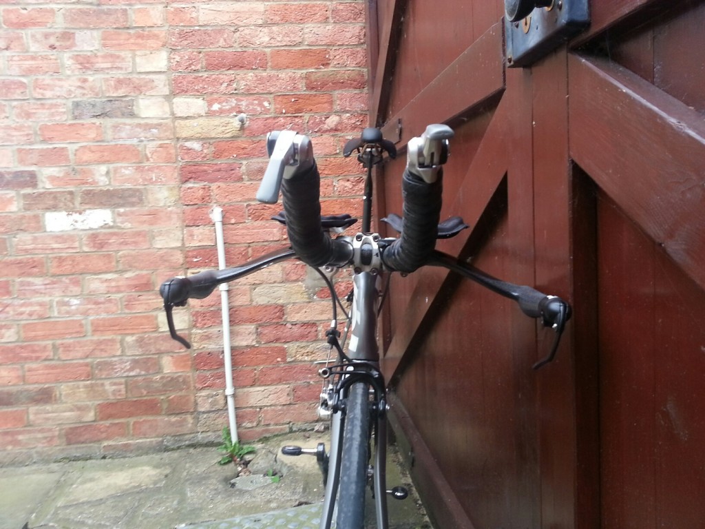 Front view of the new handlebar setup