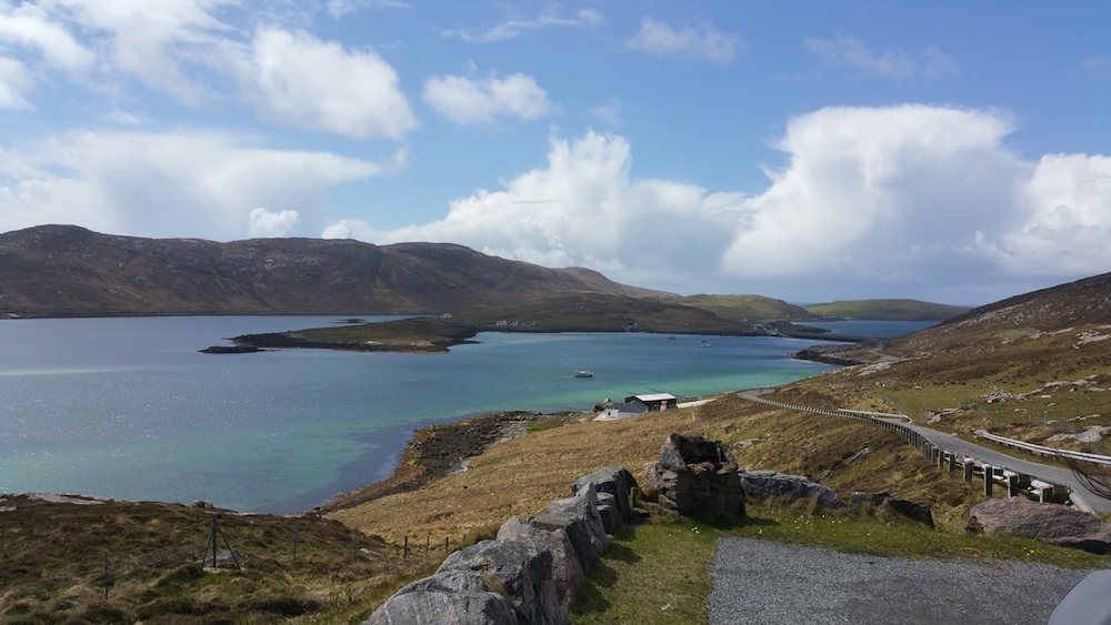 Looking back to Vatersay on the claimb back to Barra