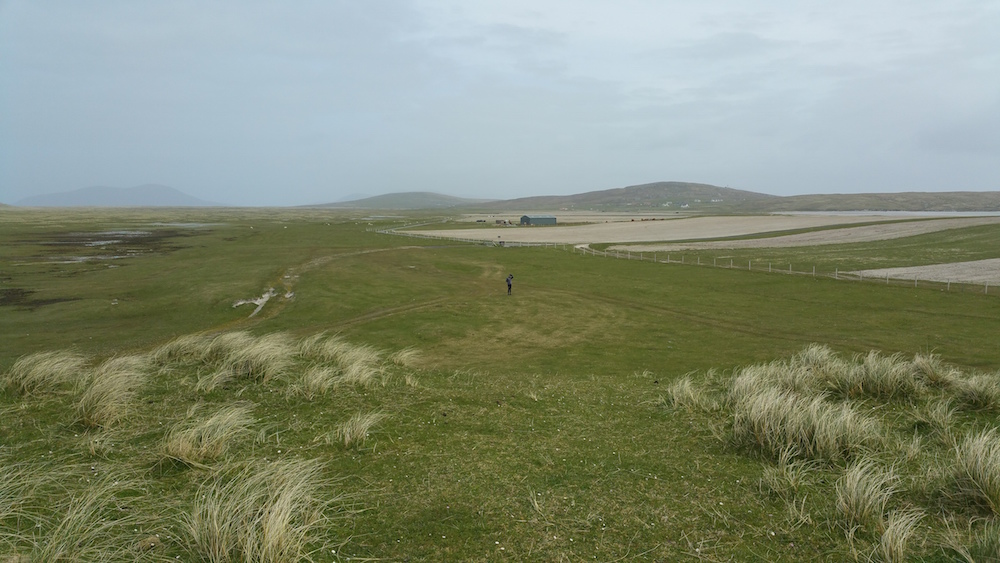 The Berneray machair viewed from the high dunes