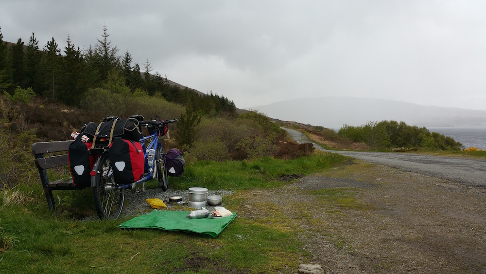 Just after we got lunch cooking, a hefty rain shower blew in!
